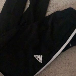 Youth medium adidas white stripe soccer pants.